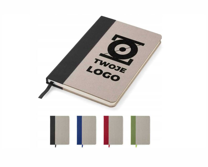 Reklamowy Eko NOTES A5 z twoim nadrukiem LOGO - Czarny lub inne kolory ...