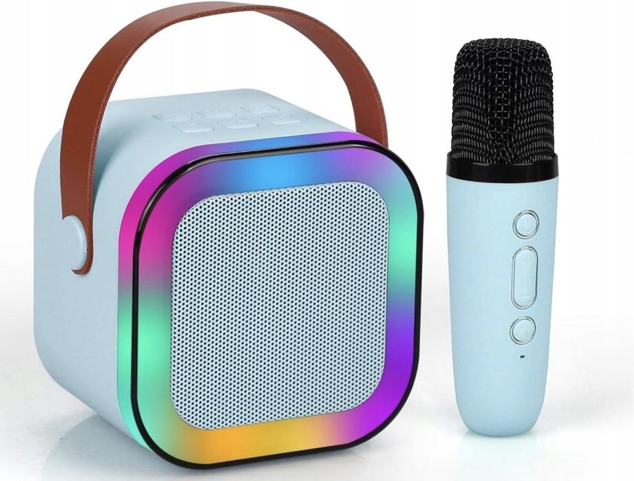 GŁośnik KARAOKE + Mikrofon Głośnik Bluetooth Bezprzewodowy USB RGB