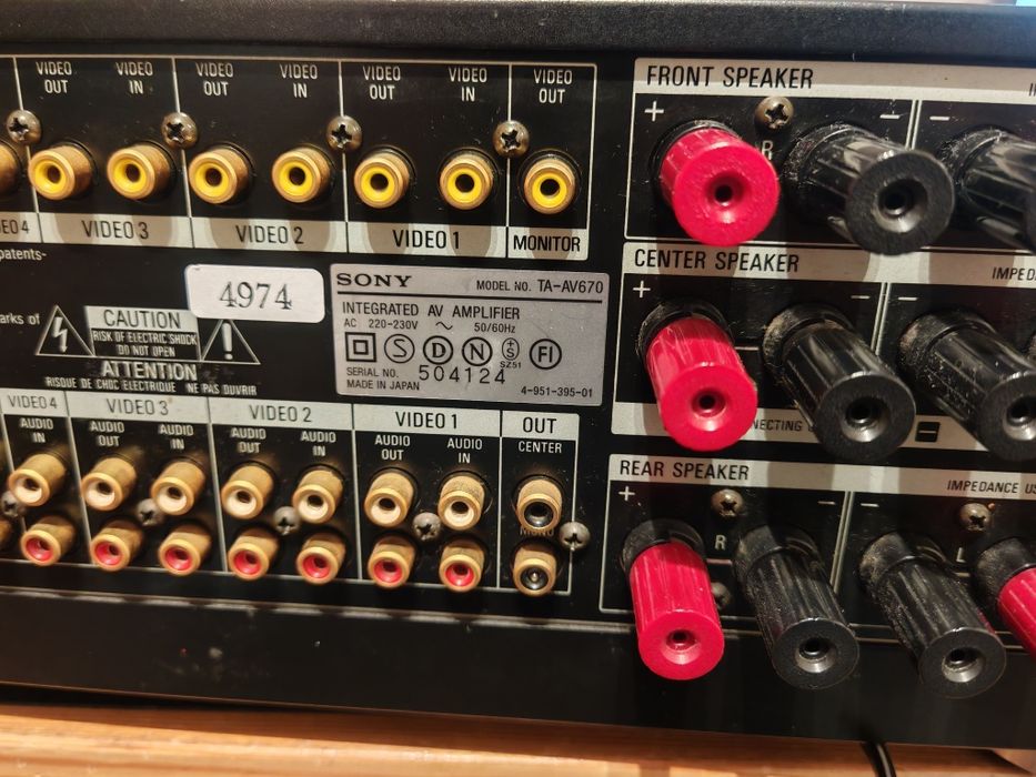 Amplificador Integrated  Sony modelo TA- AV 670