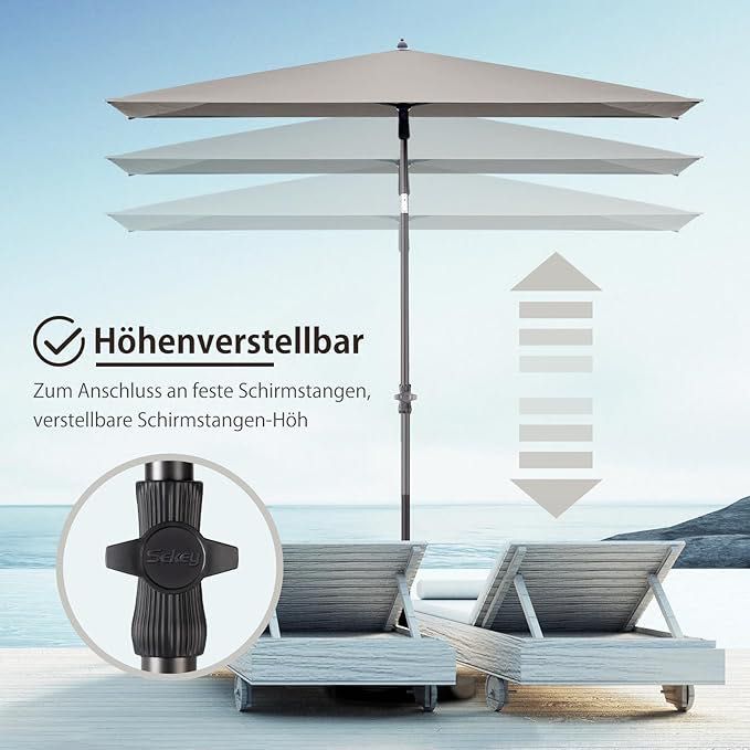 Parasol Ogrodowy Balkownowy Sekey 210 x 140 cm