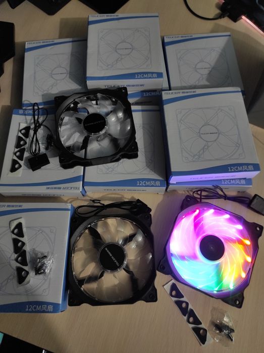 Кулер вентилятор новый с подсветкой для Компьютера TEUCER 120мм 4 pin