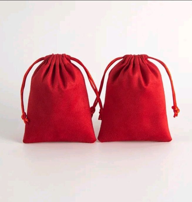 10 штук мішечок оксамитовий 5х7 см червоний для ювелірних прикрас