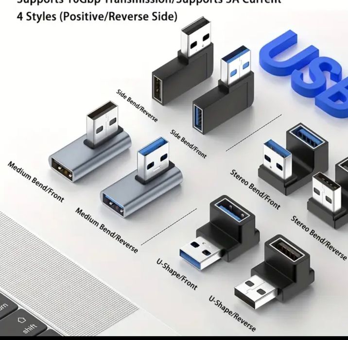 Кутовий 90*  адаптер otg USB A