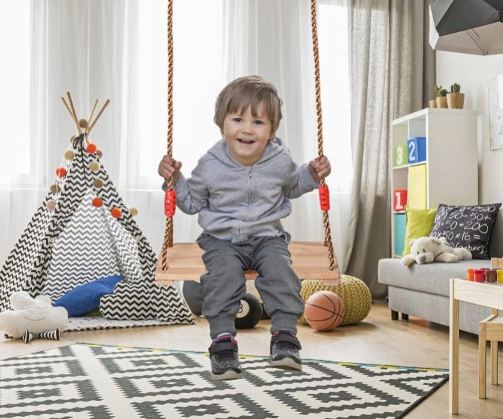 Drewniana huśtawka, Huśtawka ogrodowa do 150kg, Dla dzieci