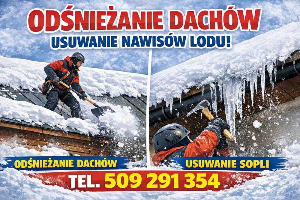 OŚNIEŻANIE DACHÓW prace wysokościowe