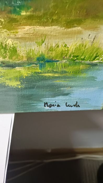 Piękny duży obraz pejzaż Maria Czech olej na płótnie