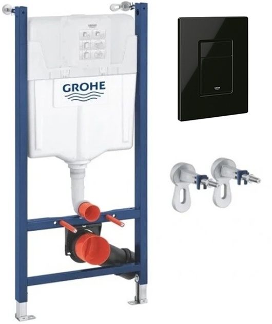 Инсталляция GROHE Rapid SL 3в1 , 388400WG1 с черной кнопкой креплением