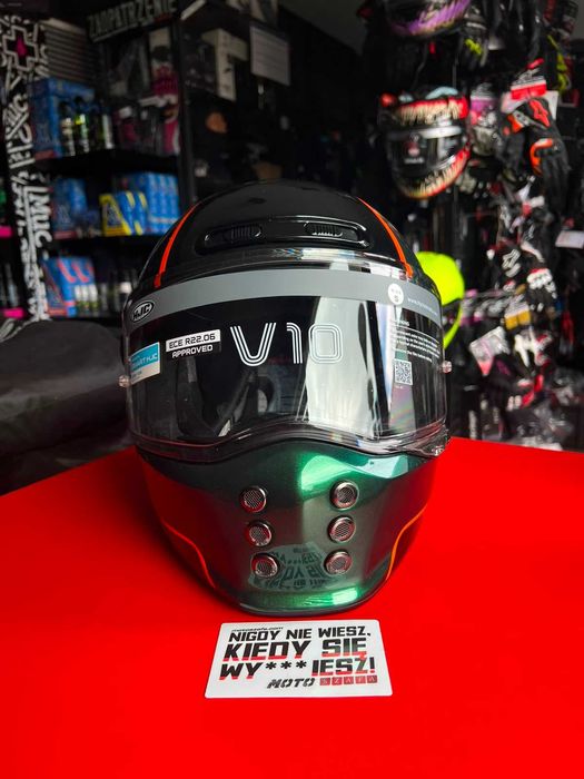 PROMOCJA! Kask motocyklowy HJC V10 HODU GREEN/BLACK 'S 'M/pytaj o rozmiary