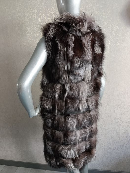 Жилетка чорнобурка. Не норкова. 90 см