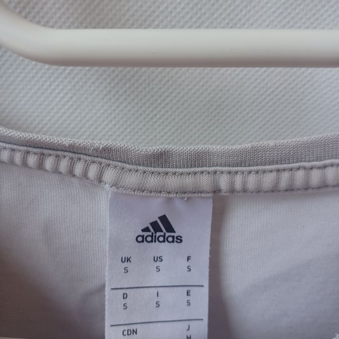 Adidas koszulka T-shirt bluzka top biała logo S 36