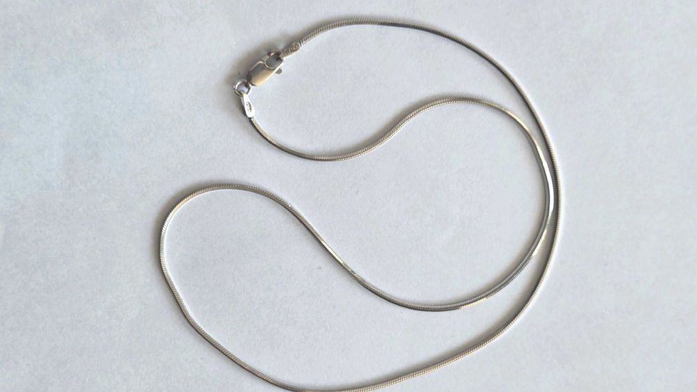 Srebrny łańcuszek włoski, żmijka 40cm