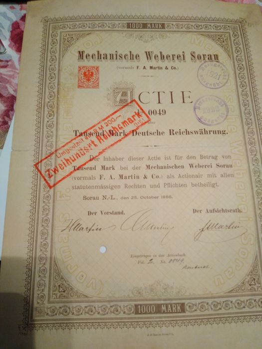 Akcja poniemiecka Mechaniczne Zakłady Tkackie Sorau 1886