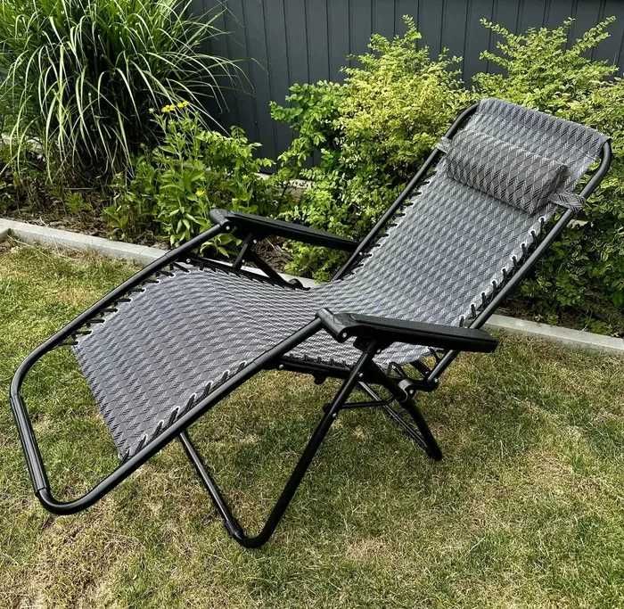 Шезлонг лежак с подстаканником Zero GRAVITY XXL до 120кг крісло пляжне