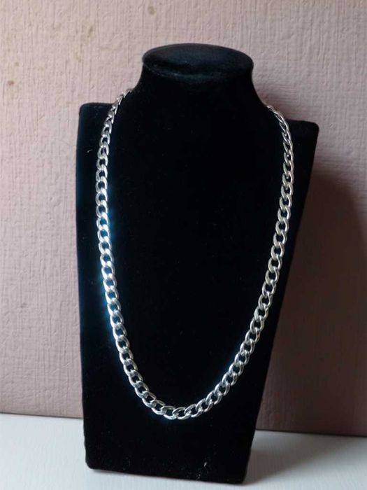 Naszyjnik męski pancerka 60 cm 9,5 mm – stal szlachetna, srebrny