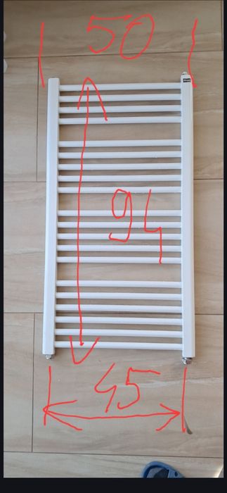 Grzejnik łazienkowy, za pół ceny, Gorgiel 600 W ,wys 95cm  rozstaw 45