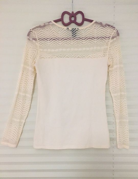 bluzka z koronką H&M S