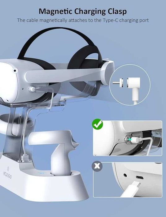 Stacja ładująca do zestawu słuchawkowego i kontrolera do Oculus Quest2