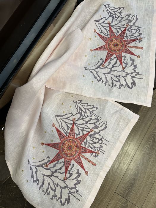 Святковий лляний ранер (доріжка) на Різдво, Новий рік