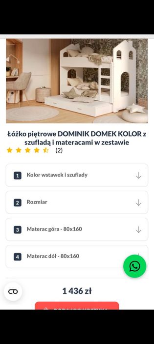 Łóżko piętrowe dzieciece