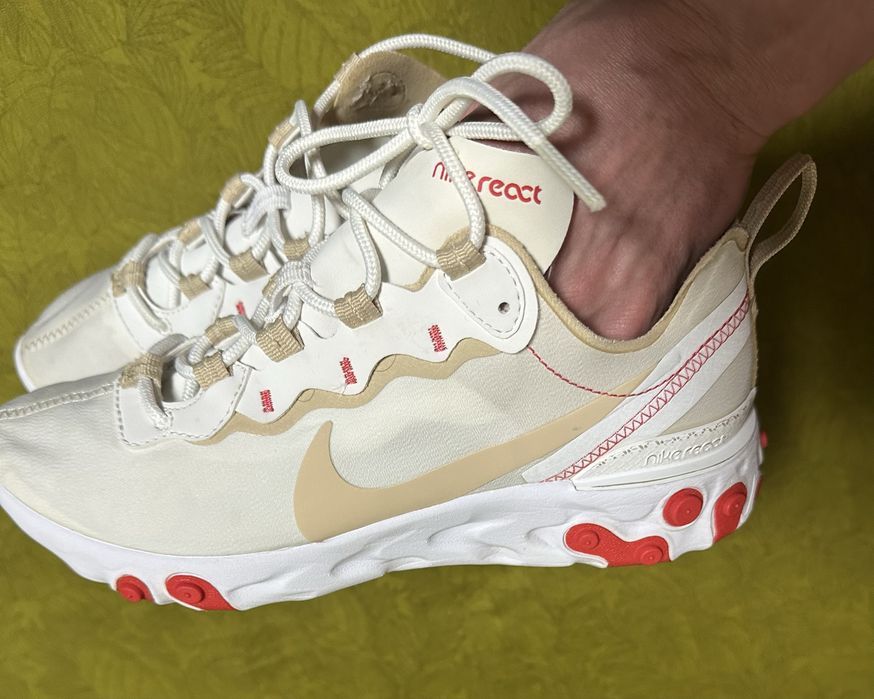 Кроссовки Nike React Element 55 White/Red Original Размер 37.5