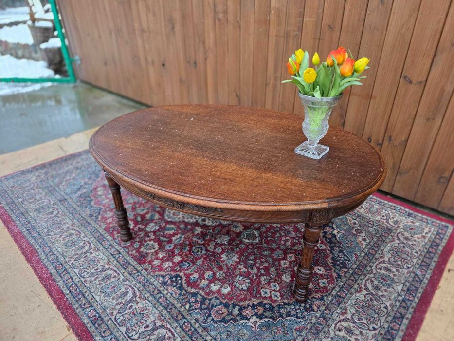 Duża klasyczna ława owalna klasyczny 120x90 cm #2204 Stylowy Węgrów