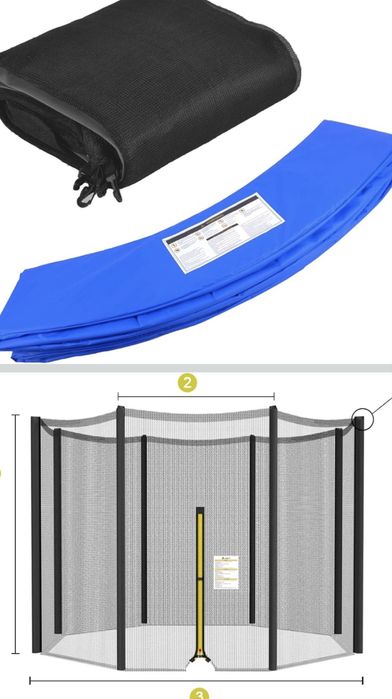 Siatka i oslona krawedzi trampoliny