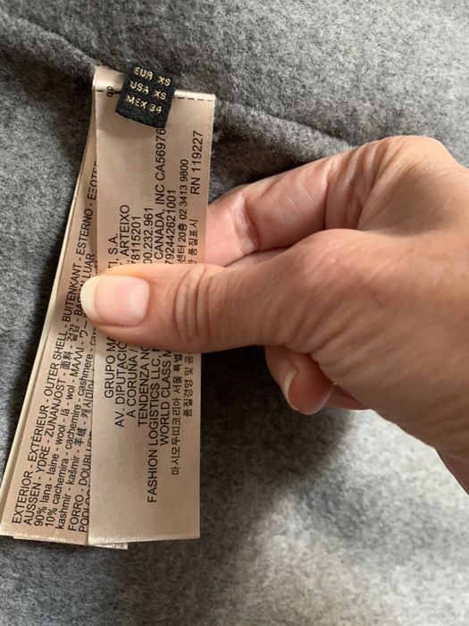 Płaszcz massimo dutti  xs szary