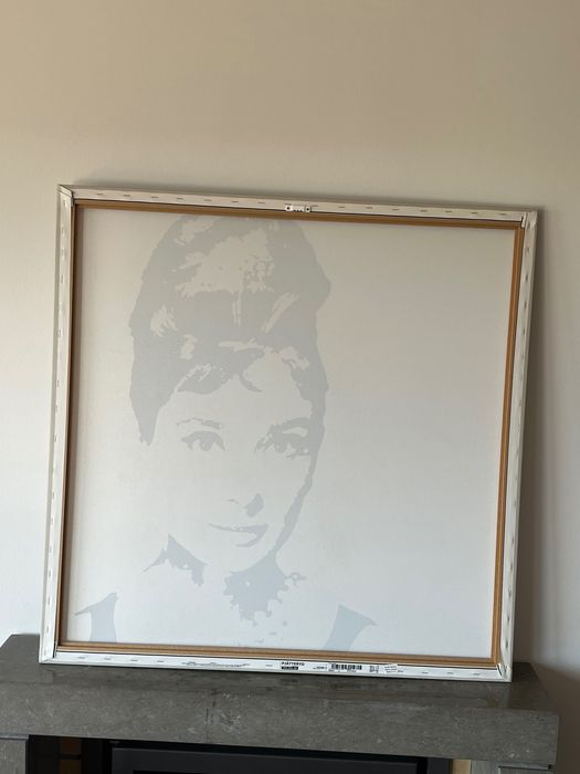 Quadro preto e branco/cinza claro Audrey Hepburn fotografia
