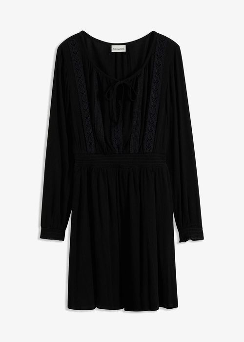 B.P.C czarna sukienka mini boho 34.