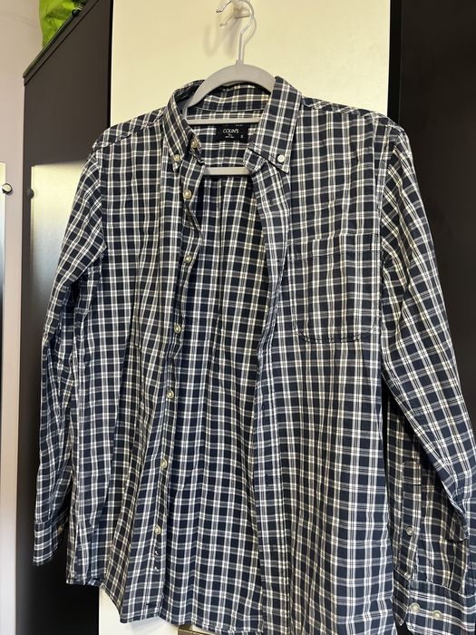 koszula męska na guziki w kratę S