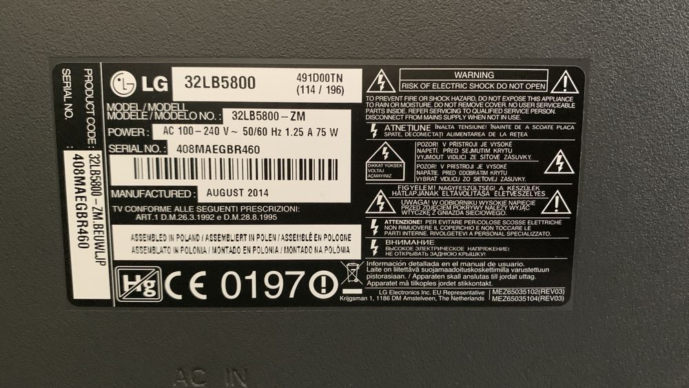 Televisão LG 32" ref. 32LB5800