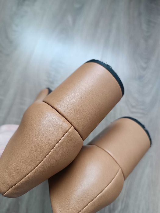 Buty na obcasie karmelowe czółenka