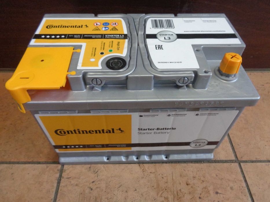 Nowy Akumulator Samochodowy CONTINENTAL 12V 80Ah 750A , ANDAR