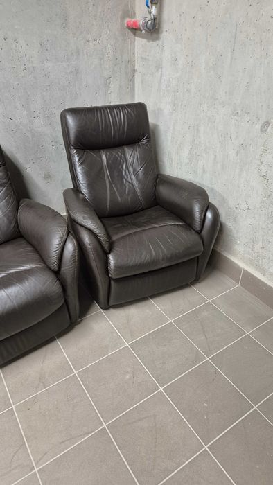 Komplet wypoczynkowy skóra naturalna