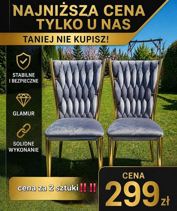 Komplet 2 sztuki krzesła Glamour