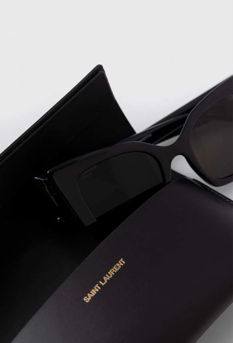 Сонцезахисні окуляри SAINT LAURENT SL 552 001 BLACK чорні оригінал +шкіряний брендовий чохол