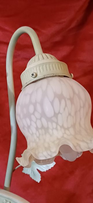 Candeeiro estátua  mulher estilo arte nova marfinite verde duas túlipa