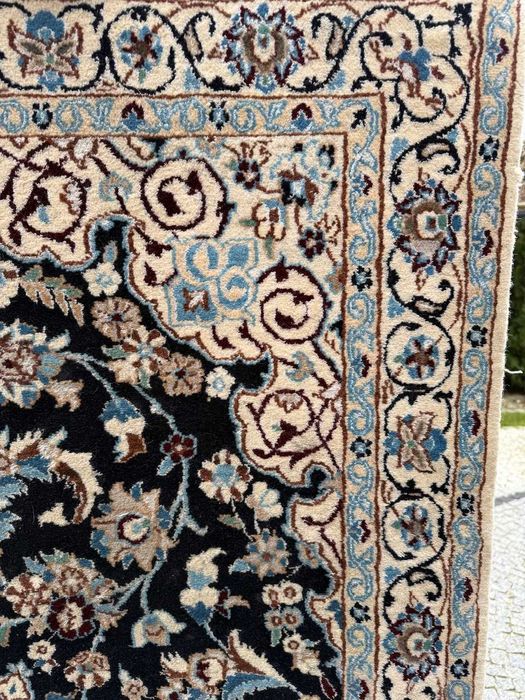 Dywan kaszmirowy perski z jedwabiem Iran Nain 185x115 galeria 12 tys