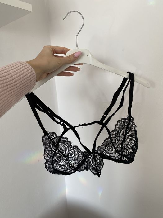 Bielizna komplet koronka sexy komplet regulacja czarny