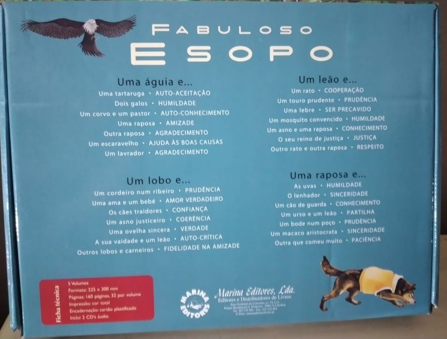 Fabuloso Esopo - 5 livros e 2 cd's de música novos na caixa original