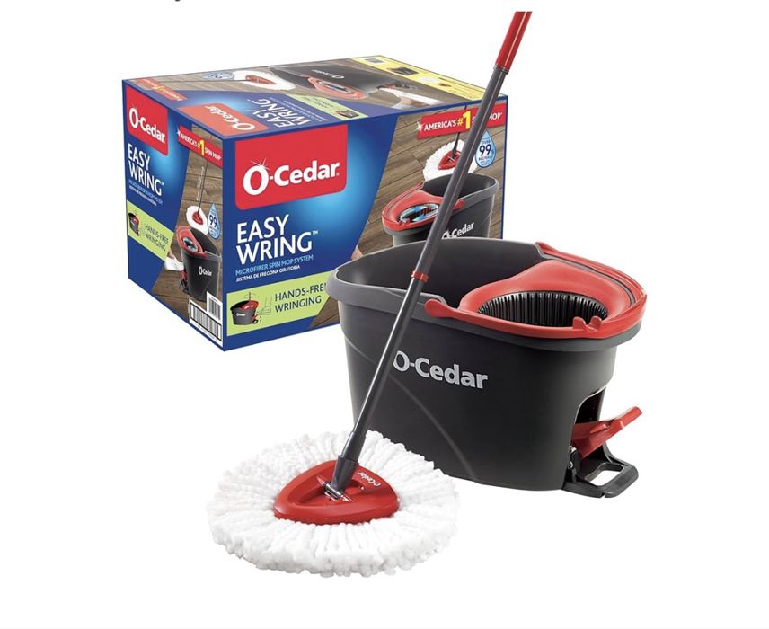 Mop obrotowy z mikrofibry, system czyszczenia podłogi z wiadrem