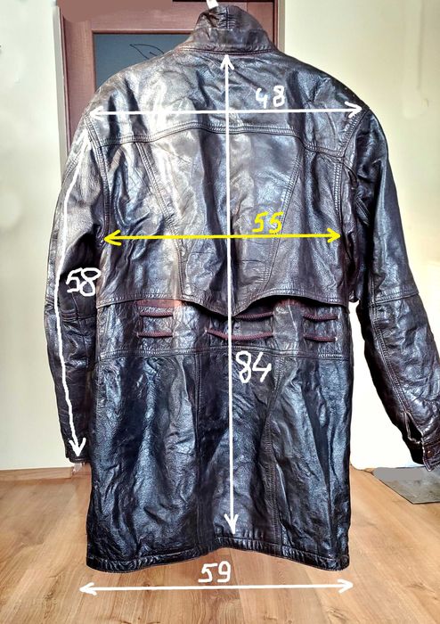 Вінтажна шкіряна жіноча куртка XL парка 90-их | Made in Italy