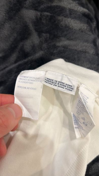 Bialy dsmski sweter z dekoltem w szpic w serek Tommy Hilfiger 42 xl