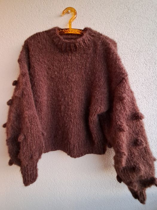 Puszysty sweter z Alpaki i Merino.Handmade.