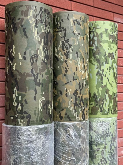 Спанбонд (флізелін) для маскування мультикам олива, гірчиця, зелений