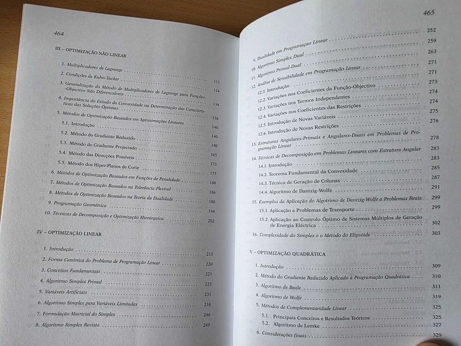Livro "Optimização Linear e não Linear"