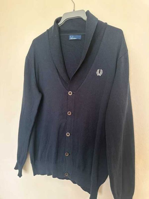 Fred Perry kardigan granatowy | klasyk premium | unisex vintage vibe