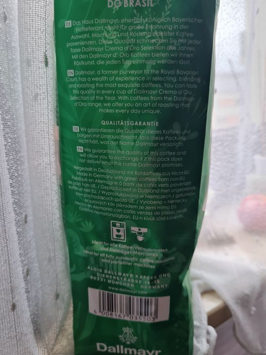 Kawa z Niemiec dallmayr doro Brasilien 1kg ziarnista