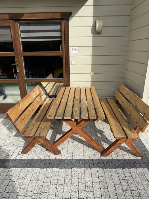 Komplet drewnianych mebli ogrodowych x 11
