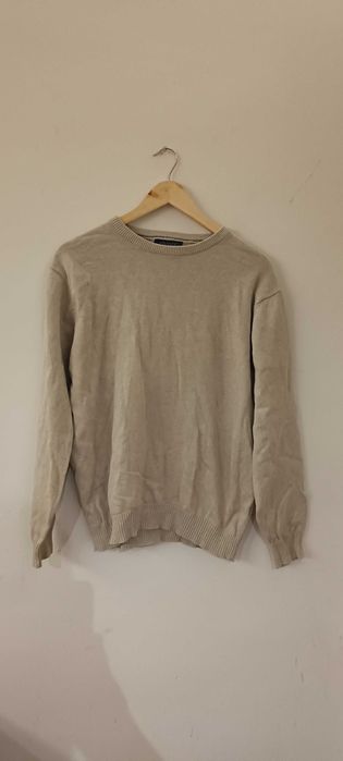 Sweter z okrągłym dekoltem L bawełna